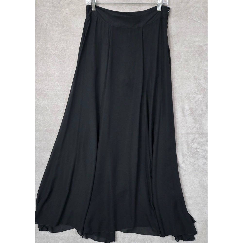 Forever‎ 21 Skort Maxi Women M Black Sheer Chiffon Overlay Built-in Shorts Flowy